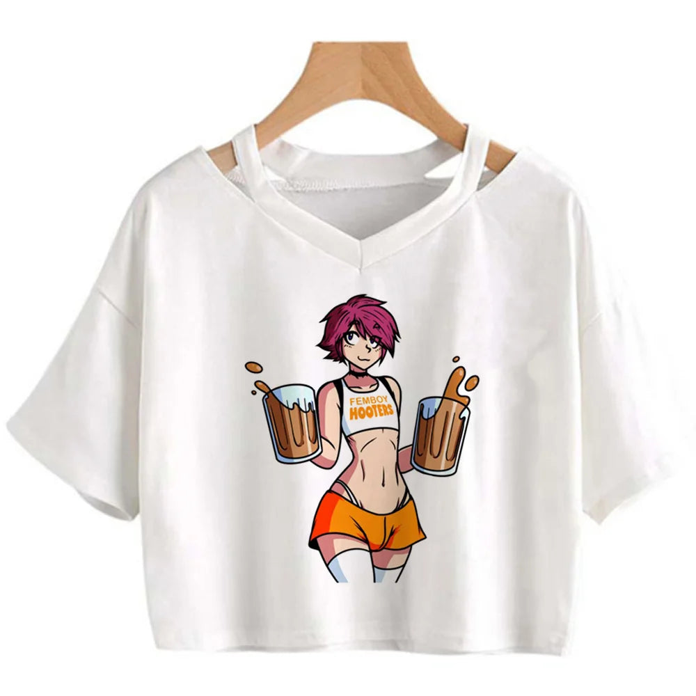Femboy 90s vintage aesthetic crop top streetwear  2000s aesthetic tshirt
