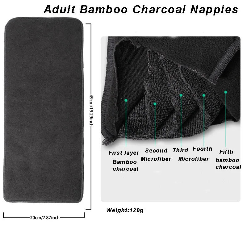 2PCS Adult Cloth Diaper Pants Reusable