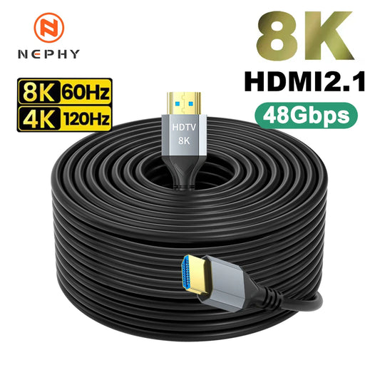 UHD 8K HDMI 2.1 Cable 48Gbps High Speed 4K@120Hz 8K@60Hz Long Wire 2m 3m 5m 8m 10m