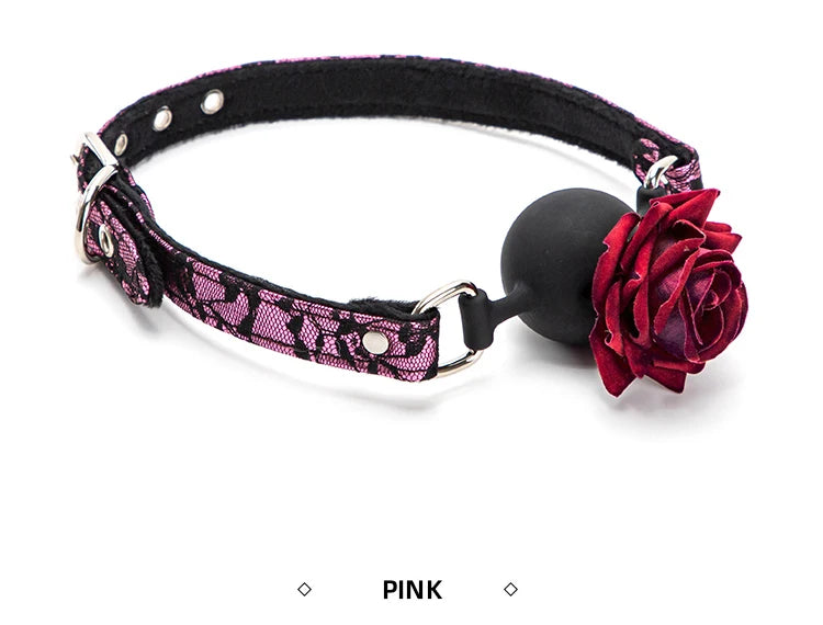 Rose Mouth Gag Retro Lace Pattern BDSM Bondage