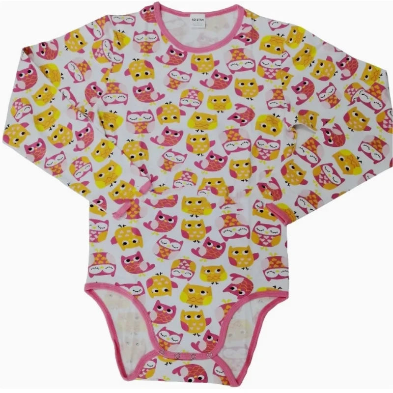 Cartoon Pattern Bodysuit With Long Sleeve ABDL Adult Romper
