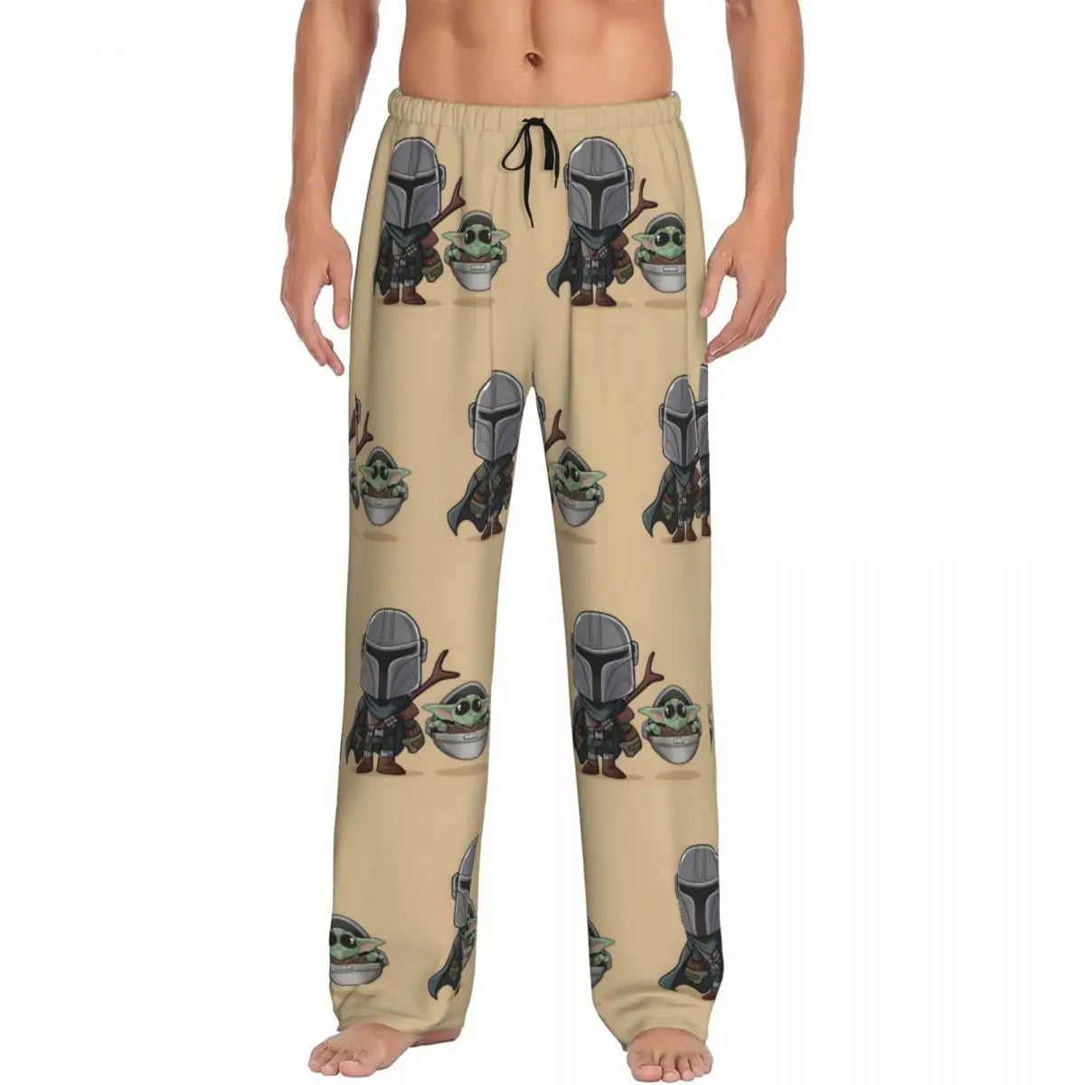 Custom M-Mandalorianed-Anime Pajama Pants Men Adventure Story Lounge Sleep Stretch Sleepwear Bottoms with Pockets