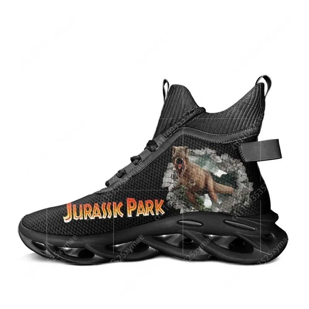 Hot Jurassic Park Dinosaur High Top Flats Sneakers Men Women Hiking Sneakers Travel Mountaineering Shoes Running Shoes