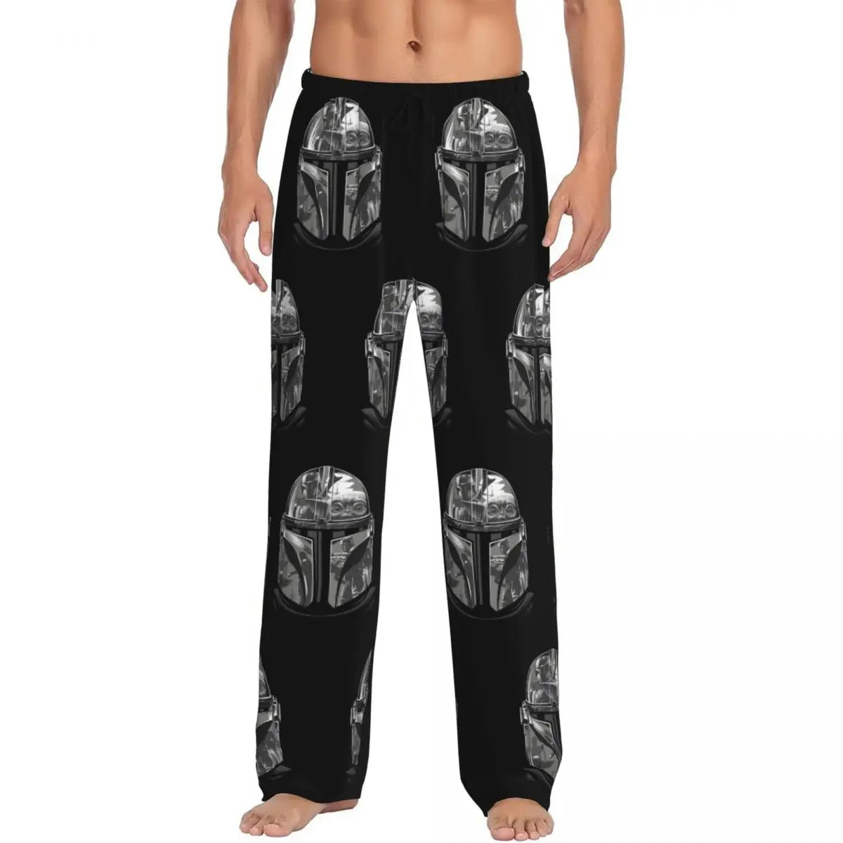 Custom M-Mandalorianed-Anime Pajama Pants Men Adventure Story Lounge Sleep Stretch Sleepwear Bottoms with Pockets