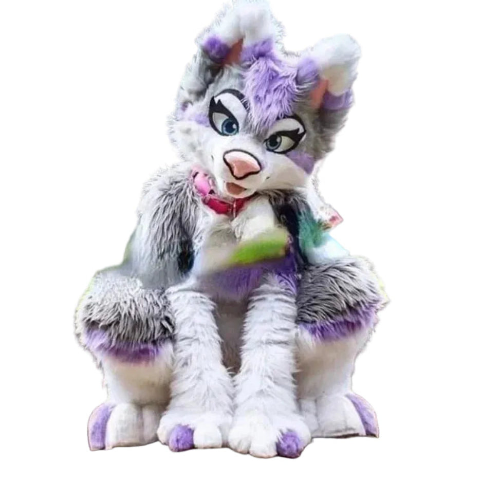 Long Furry Husky Dog, Fox Mascot or Wolf Cosplay Fur suit
