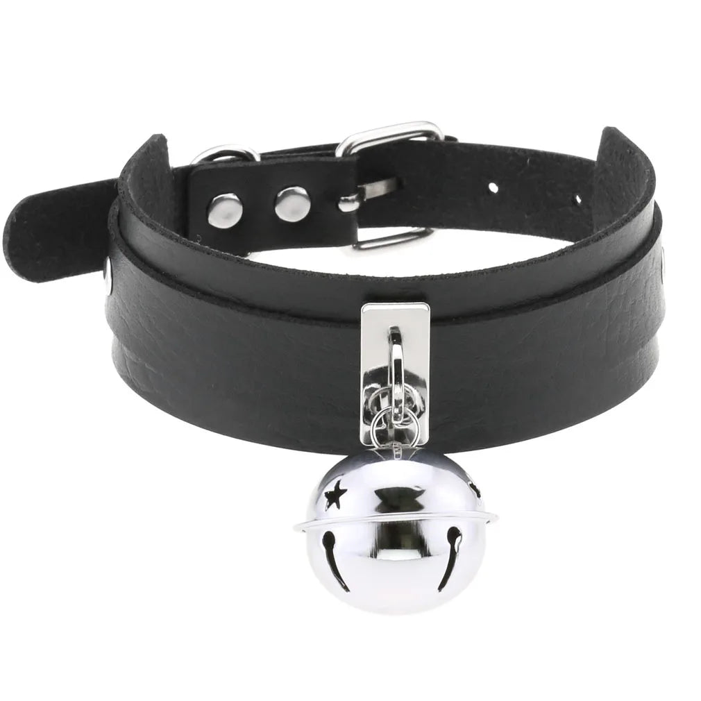 Gothic PU Leather Tassel Chain Choker Collars