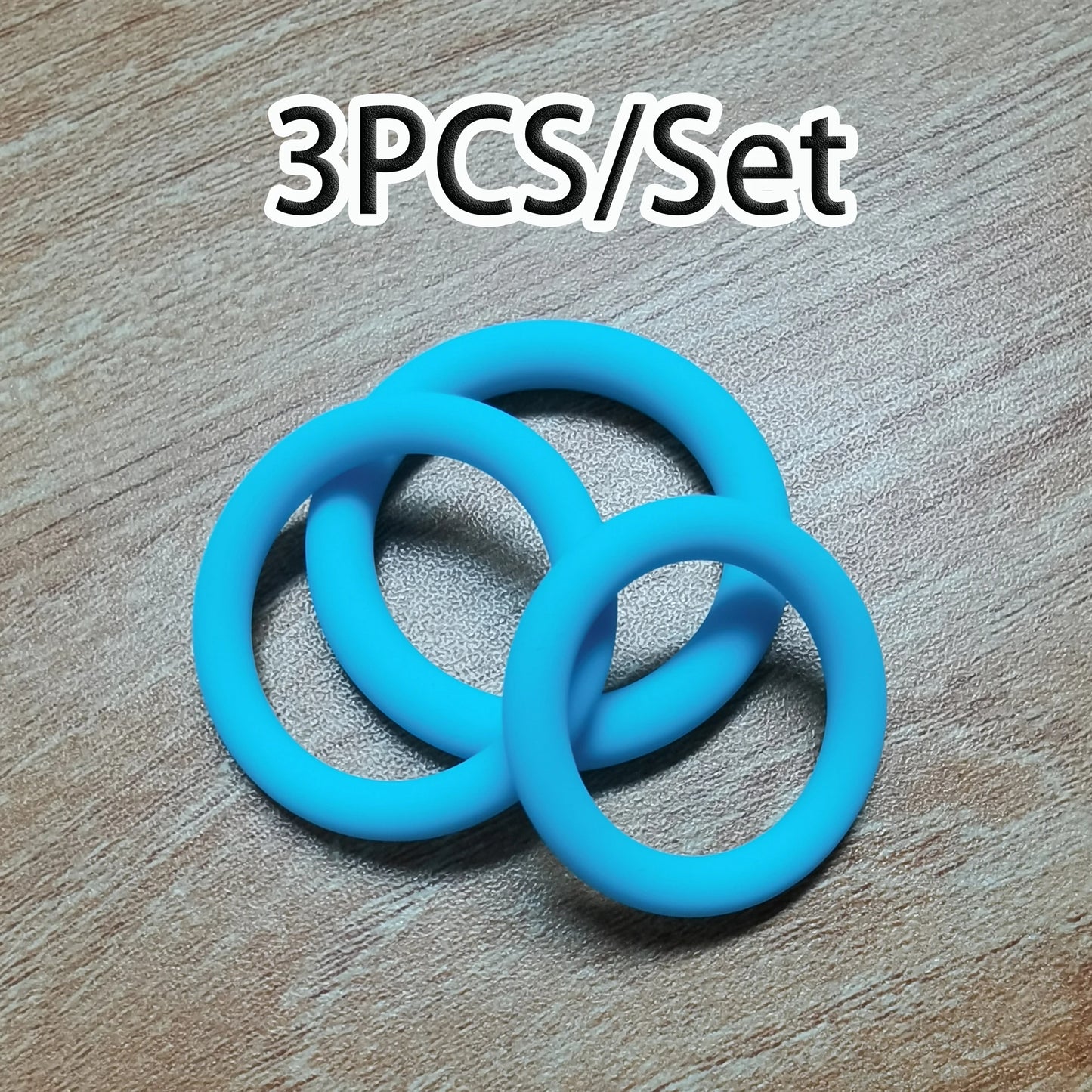 Cock Rings 3PCS Flash In The Night Lock, Durable Silicone Ring for Men