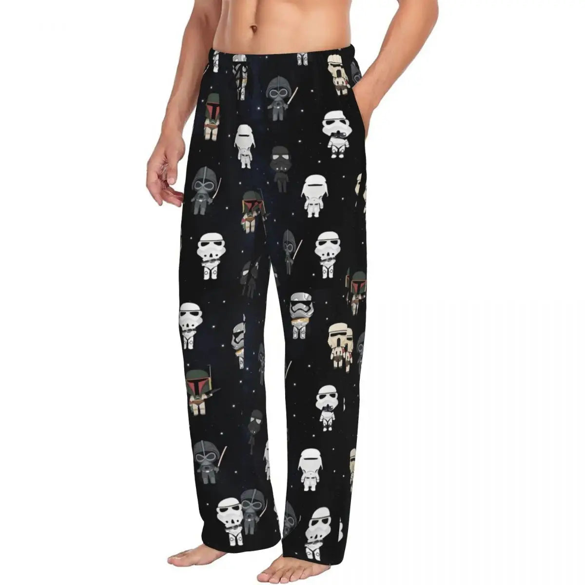 Custom M-Mandalorianed-Anime Pajama Pants Men Adventure Story Lounge Sleep Stretch Sleepwear Bottoms with Pockets