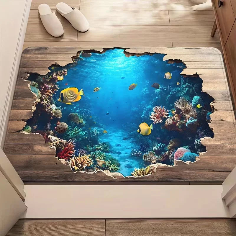 Soft Door Animal Patterns Anti Slip Floor Mat Home Bathroom Door Mat Living Room Bedroom Front Decoration Mat Door Decoration