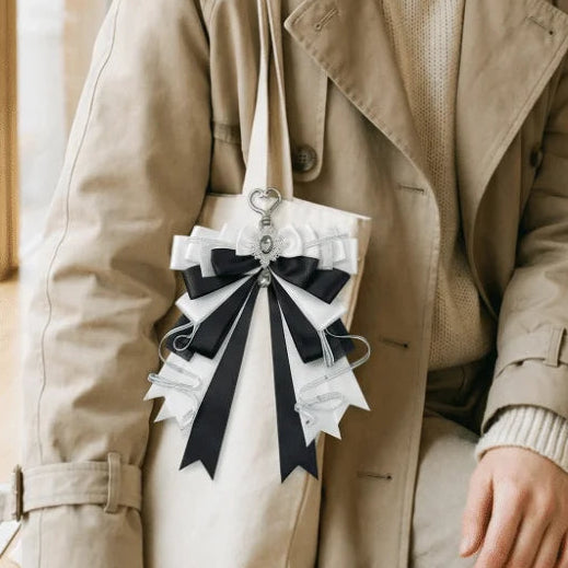 Cute Anime Ita Bag Accessories Multi-layered Bow Pendant Keyring