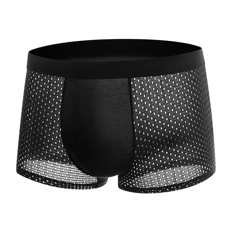 4pcs Men's Underwear Ice Silk Mesh Mens Plus Size Breathable Boxershorts