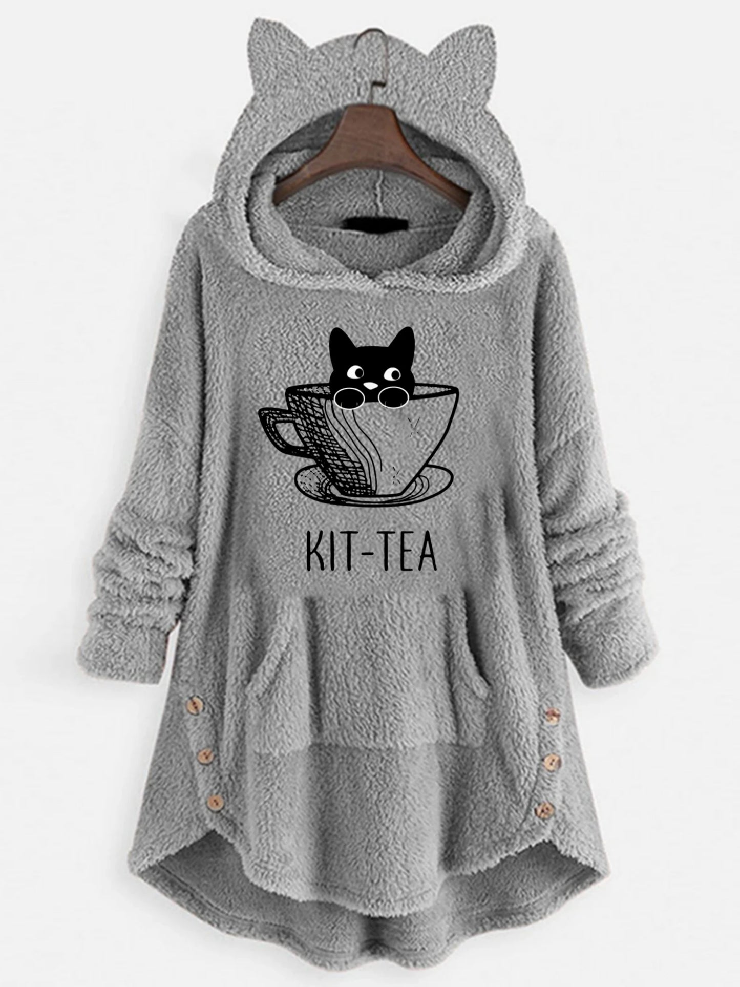 Cat Ears Long-Sleeved Hooded Sweatshirt