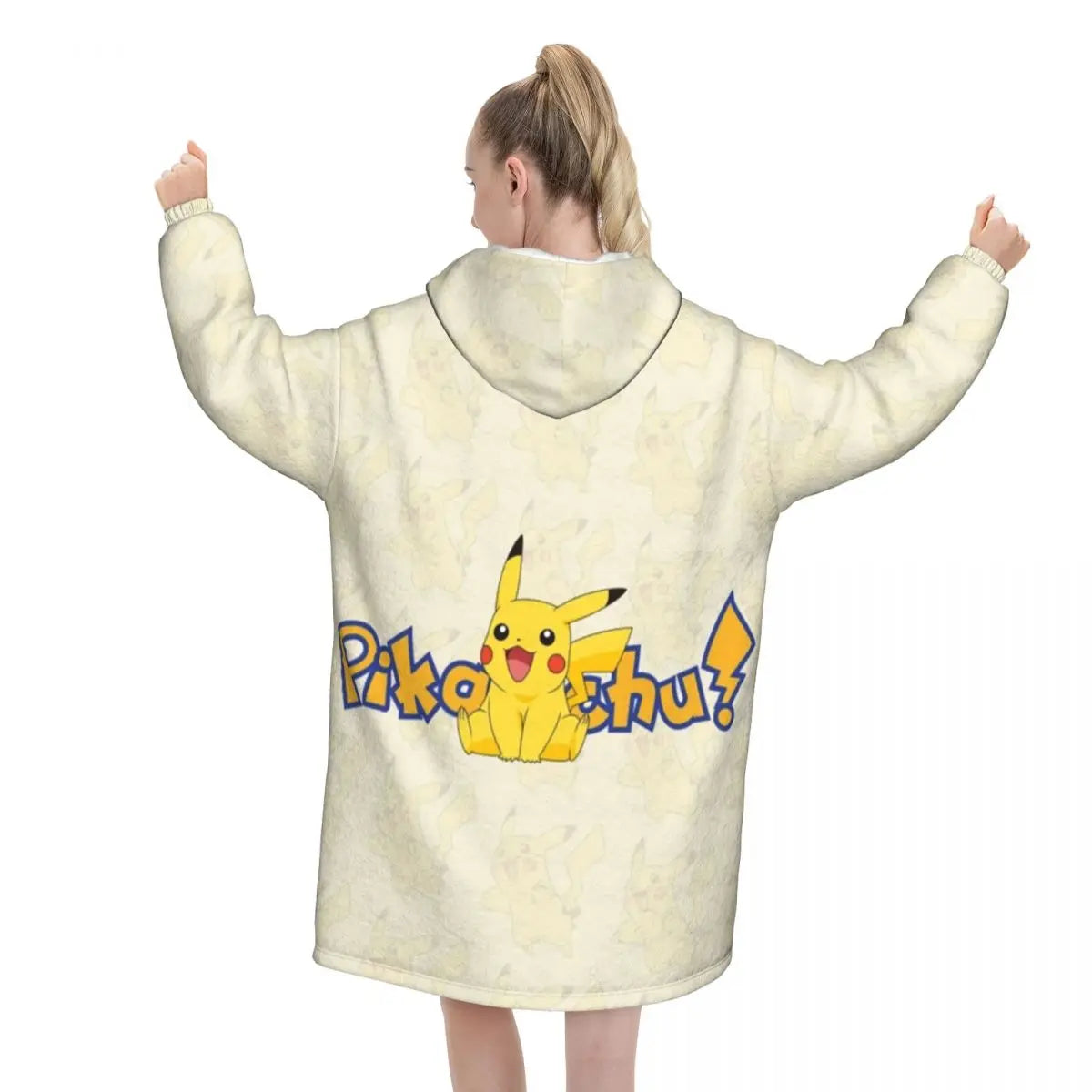 Oversized Pokemoned Pikachus Wearable Blanket Gifts for Women Men Ultrasoft Plush Warm Sweatshirt Blankets With Pocket