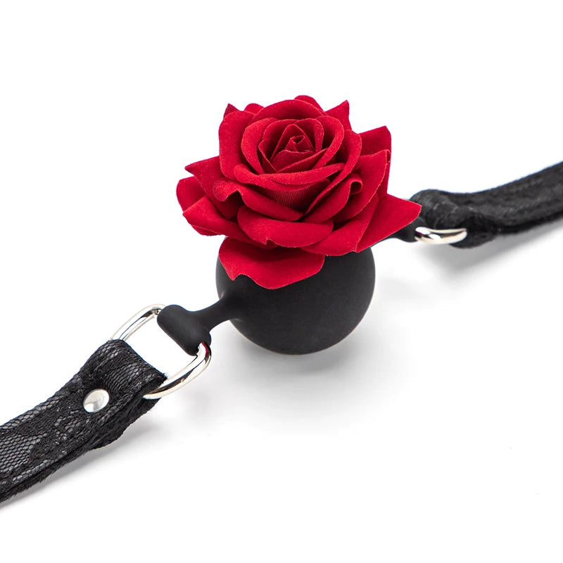 Rose Mouth Gag Retro Lace Pattern BDSM Bondage