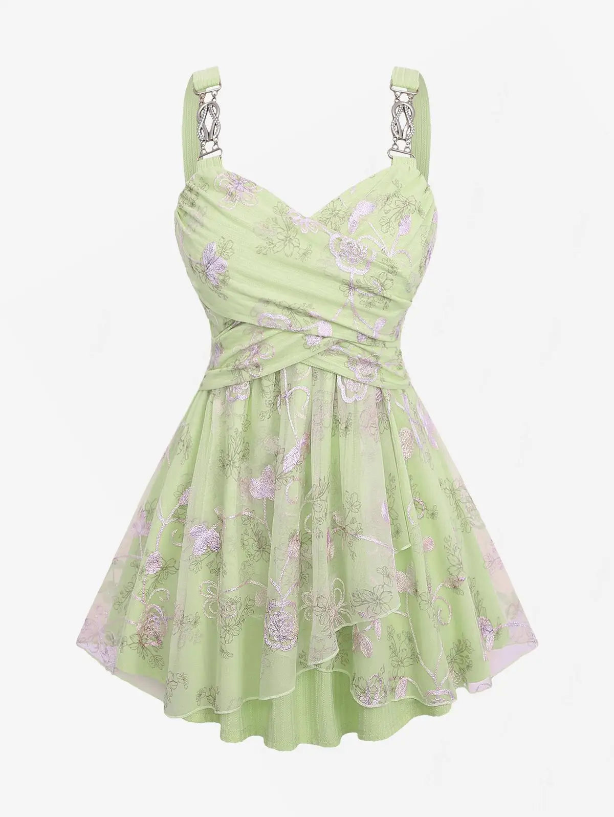 Plus Size Tank Top Light Pink Summer Flower Print