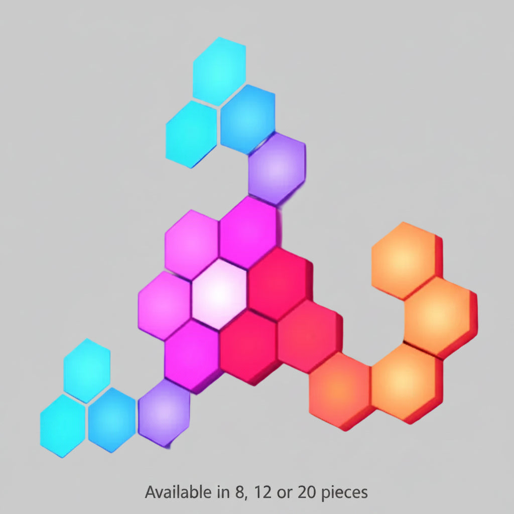 8/12/20 PCS Smart Hexagon Wall Light Colour Changing Ambient Hexagonal Lights