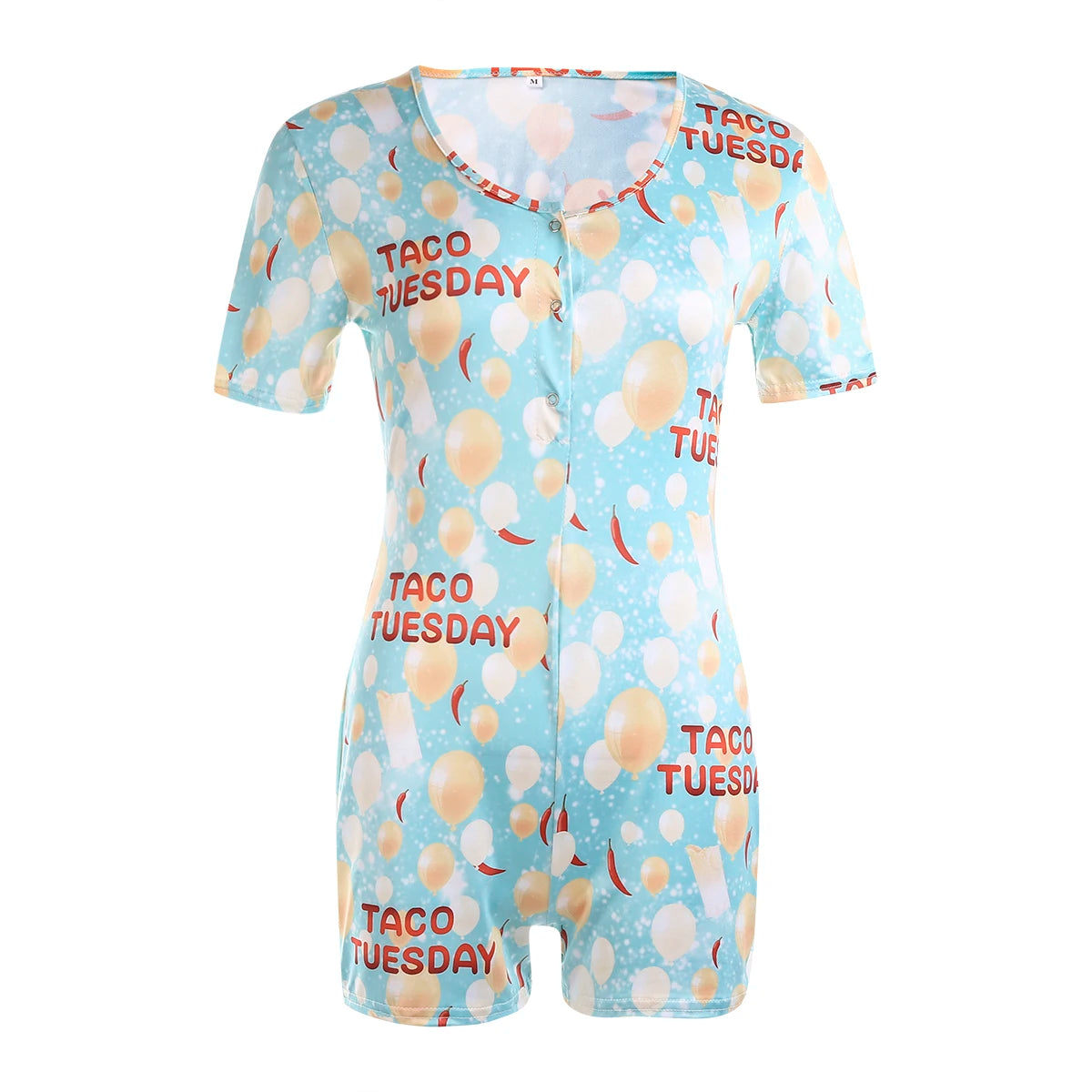 Unisex Playsuits Summer Short Sleeve Buttons Neck Jumpsuits
