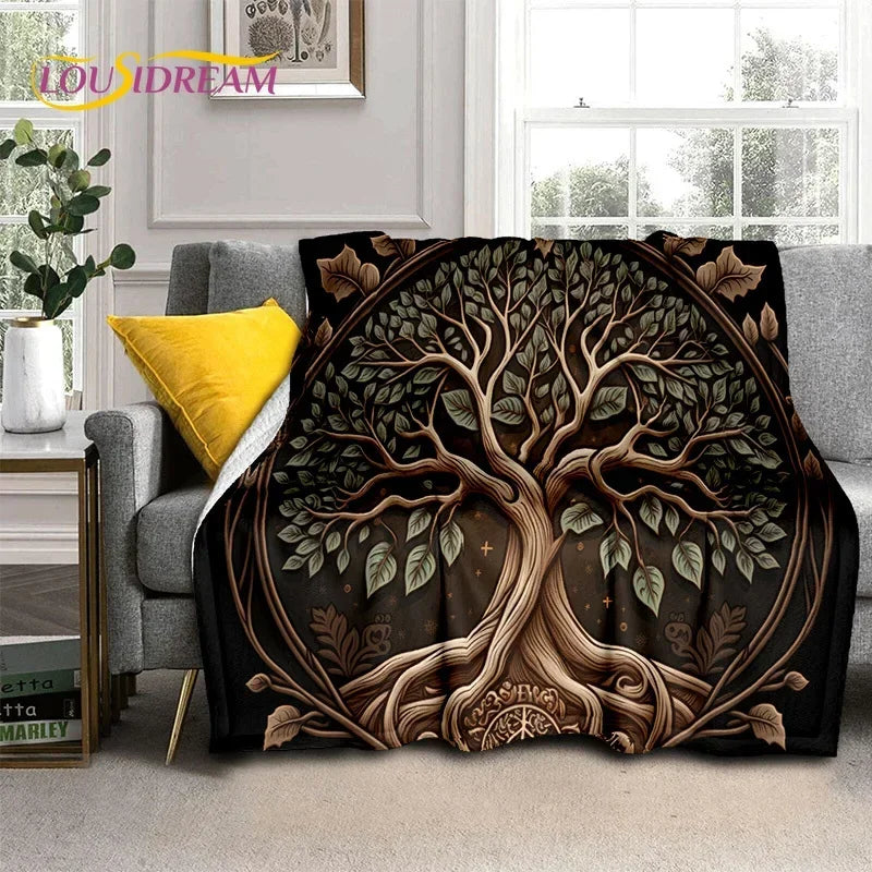 Tree of Life Nature Soft Flannel Blanket for Bed Bedroom Sofa Picnic,Throw Blanket for Outdoor