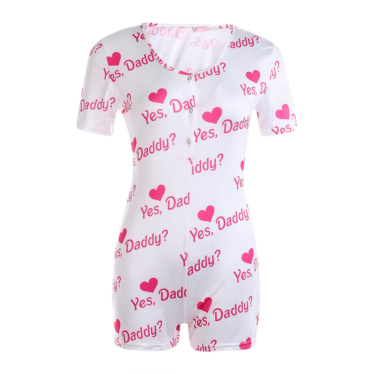 Unisex Playsuits Summer Short Sleeve Buttons Neck Jumpsuits