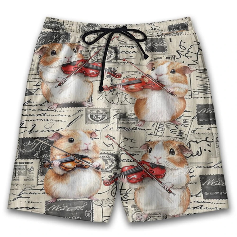 Unisex 3D Printed Funny Pets Guinea Pig Casual Shorts
