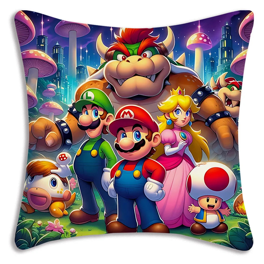 Mario's Plush Cute Cushion Cover, Decorative Home Double-sided Printing