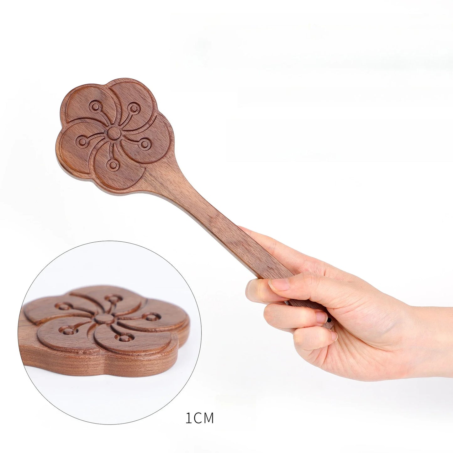 Walnut Wood Cat Paw Flower Spanking Paddle Bondage Restraints
