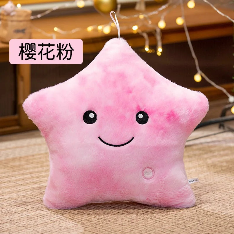LED Light Star Plush Toy Soft Stuffed Star Pillow