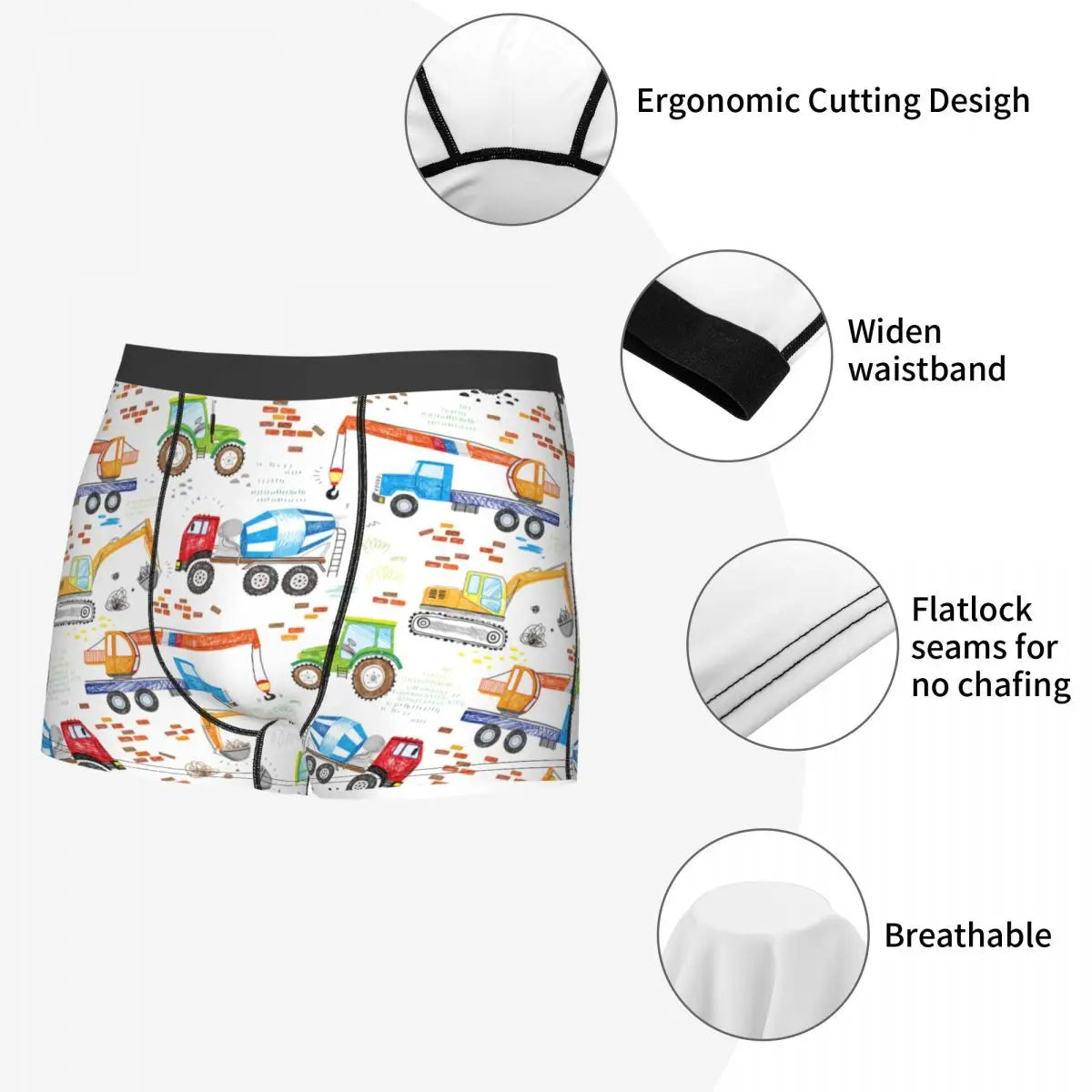 Adult Cartoon Truck Excavator Underwear