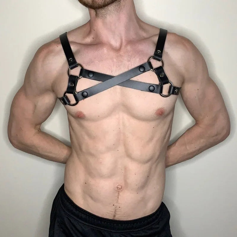 Leather Lingerie Chest Harness Adjustable Body Chain