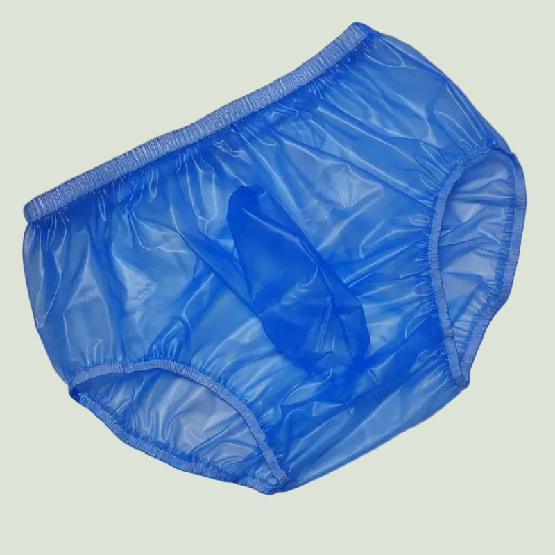 Men's Clear Loose PVC Plastic Panties With Front Bag Adult Panties ABDL