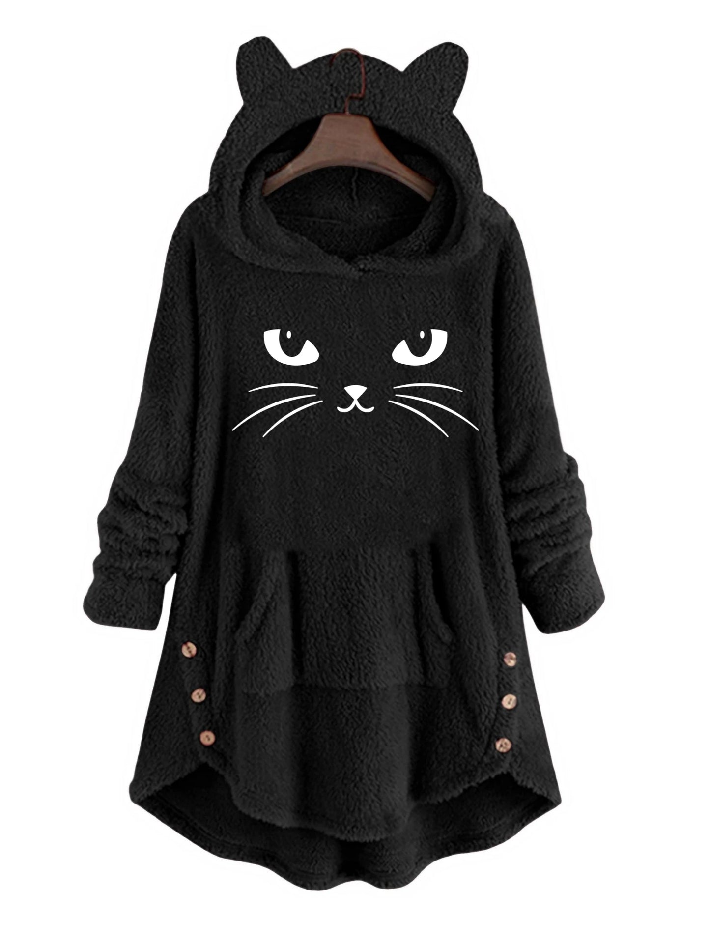 Cat Ears Long-Sleeved Hooded Sweatshirt