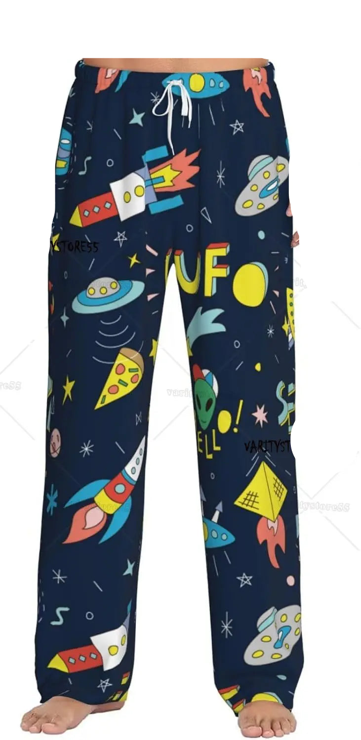 Funny Spaceships Unisex Pajama Pants Comfy Lounge Pants Casual Pajama Bottoms