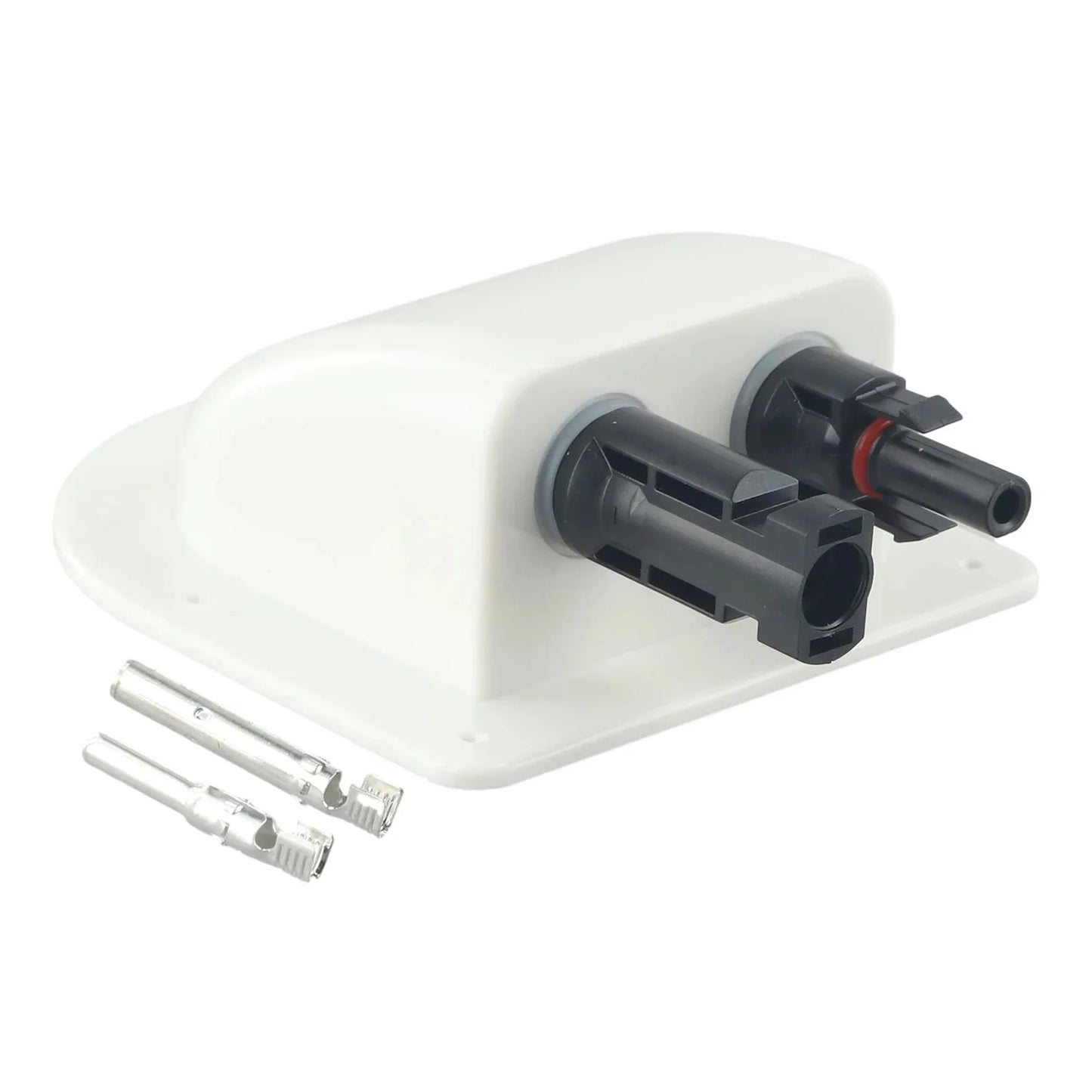 Waterproof Car Junction Box Solar Panel Cable Entry Gland Sealing Box Double Hole Curved Connector for RV Caravan Motorhome Boat