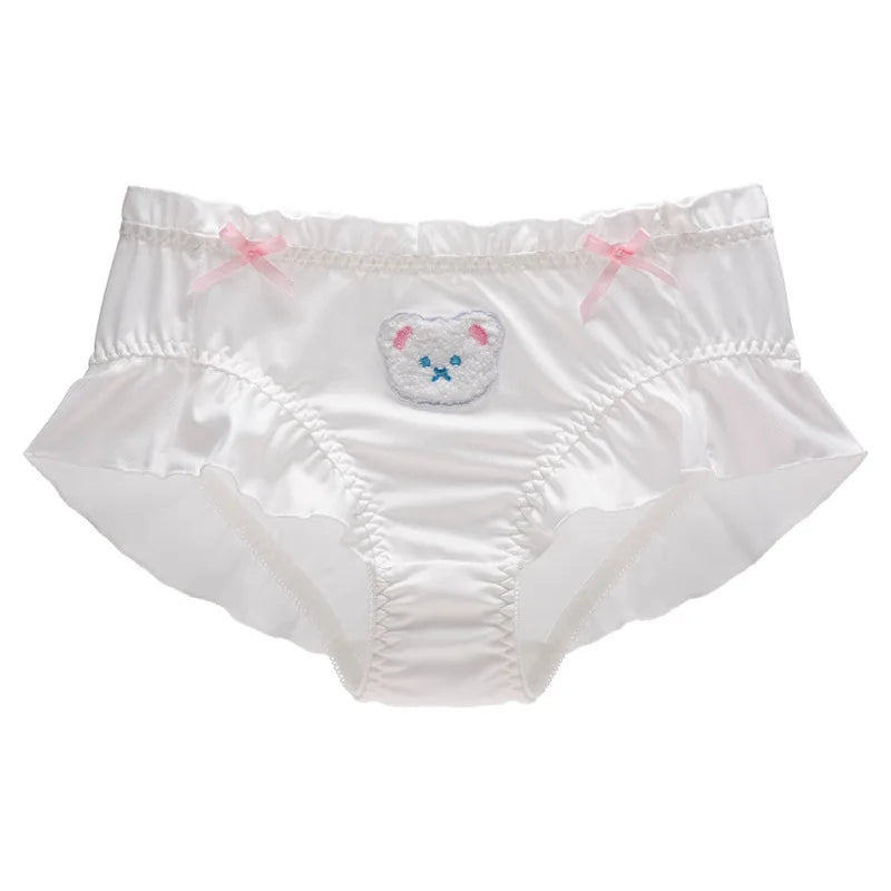 Milk Silk Middle Waist Lovely Cartoon Bear Panties