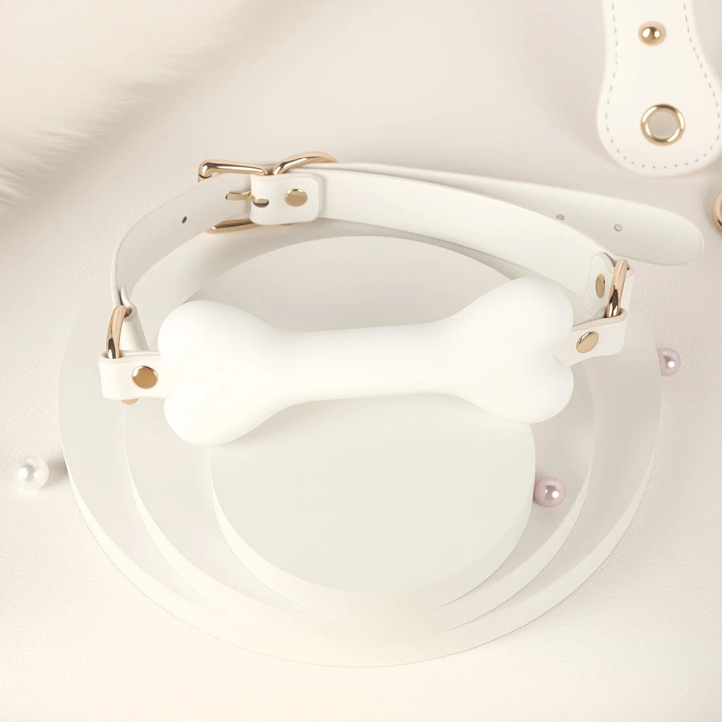 6 PCS BDSM Bondage Set White Maid Role Play Restraints Kit