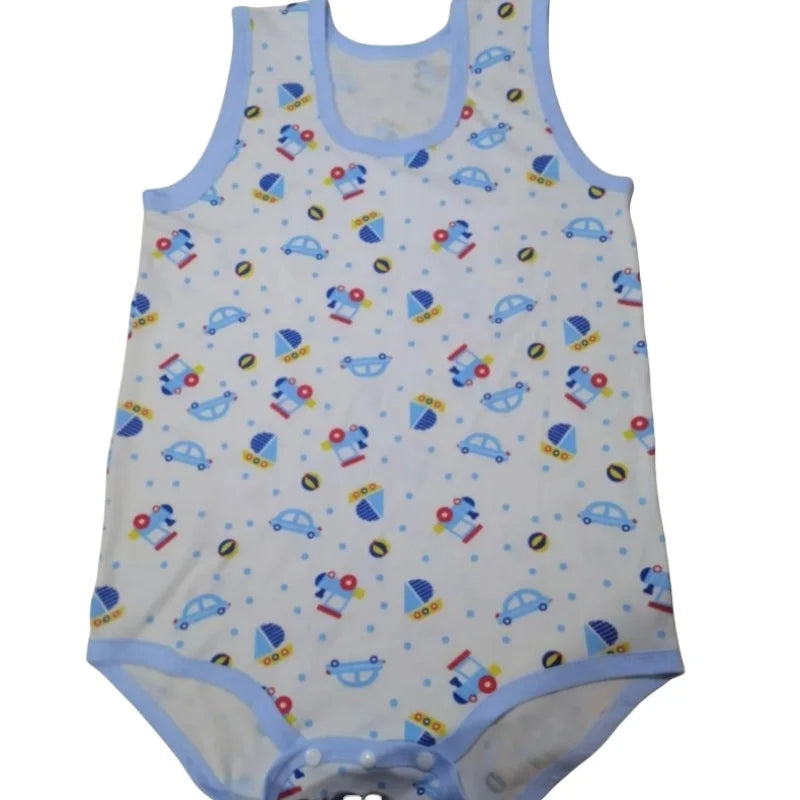 ABDL Sleeveless Casual Snap Button Cartoon Pattern Jumpsuit Plus Size