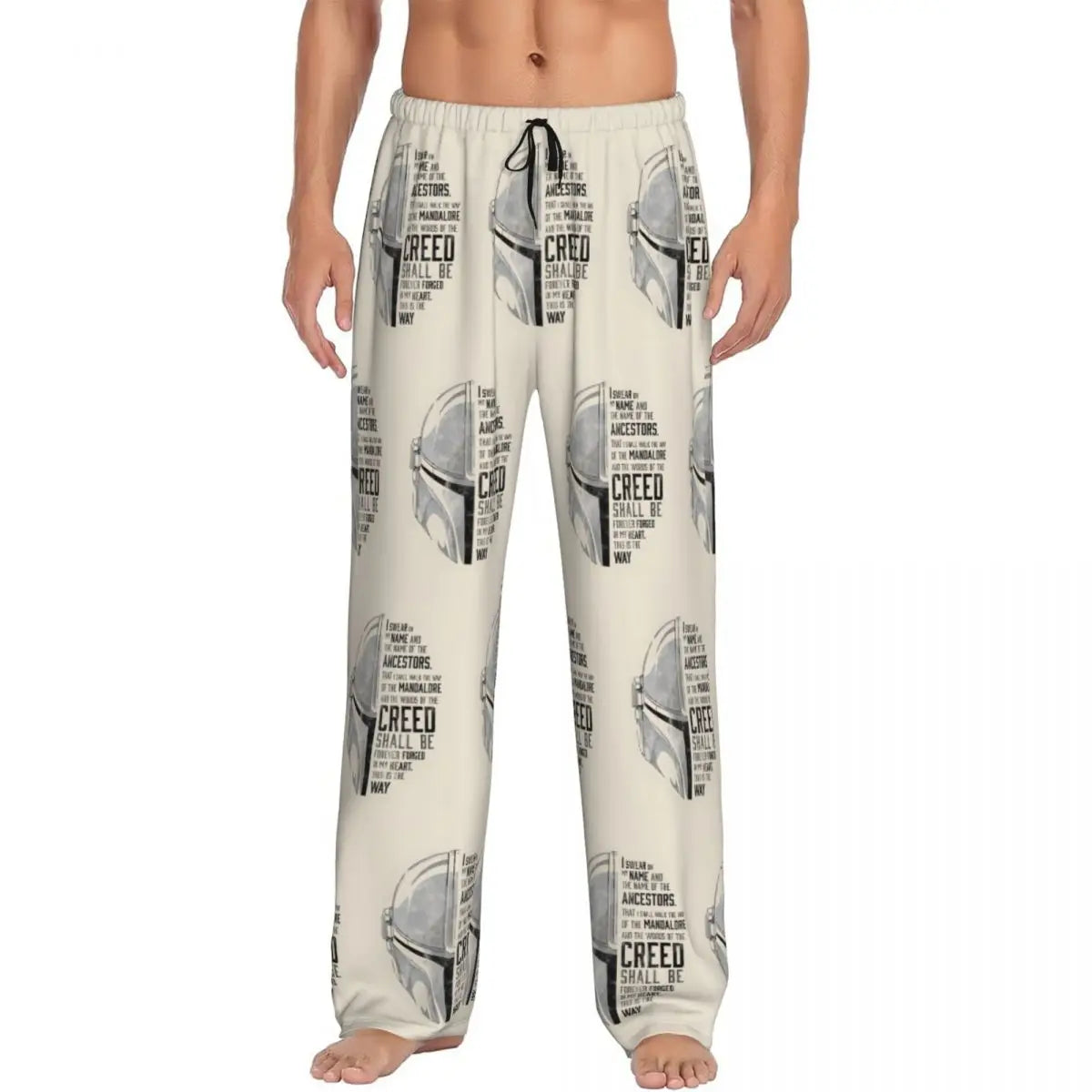 Custom M-Mandalorianed-Anime Pajama Pants Men Adventure Story Lounge Sleep Stretch Sleepwear Bottoms with Pockets