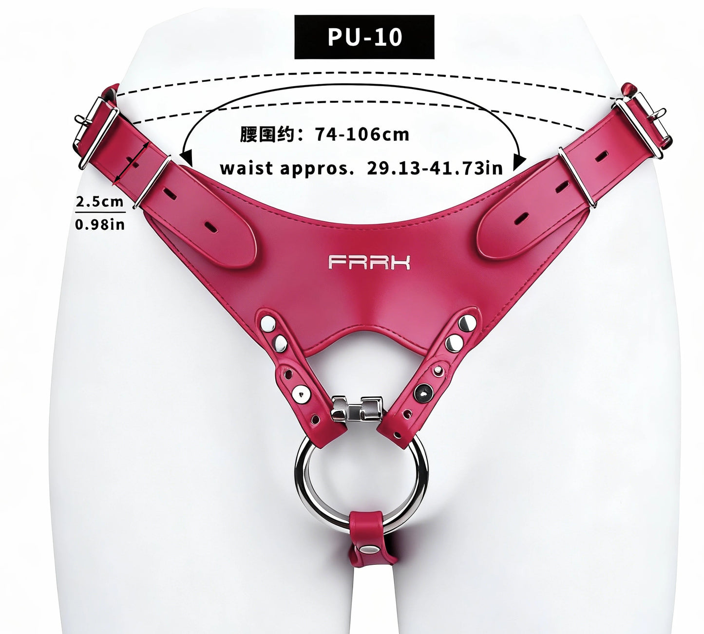 PU Leather Chastity Belt For Metal Cage Harness Belt