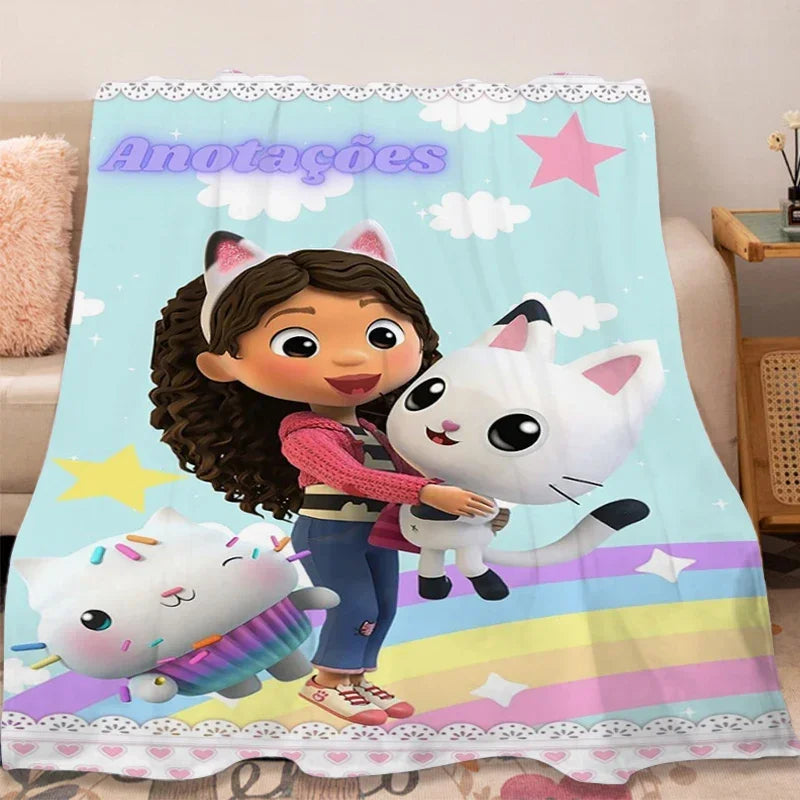 G-Gabbys D-Dollhouse Flannel Blanket Sofa Winter Lovely Warm Bed Fleece Custom Fluffy Soft Blankets Microfiber Bedding Kids Gift