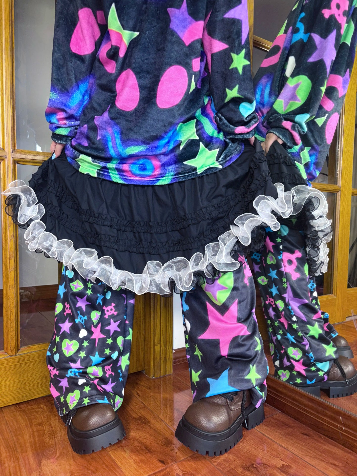 3D Print Harajuku-style Subculture Long Pants, Fluorescent Colorful