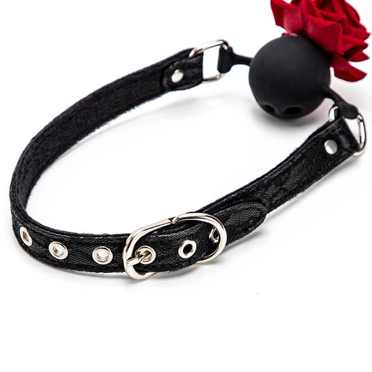 Rose Mouth Gag Retro Lace Pattern BDSM Bondage