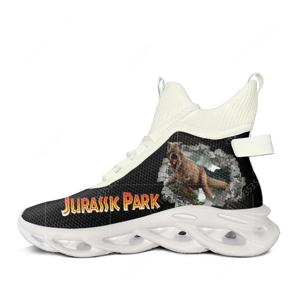 Hot Jurassic Park Dinosaur High Top Flats Sneakers Men Women Hiking Sneakers Travel Mountaineering Shoes Running Shoes