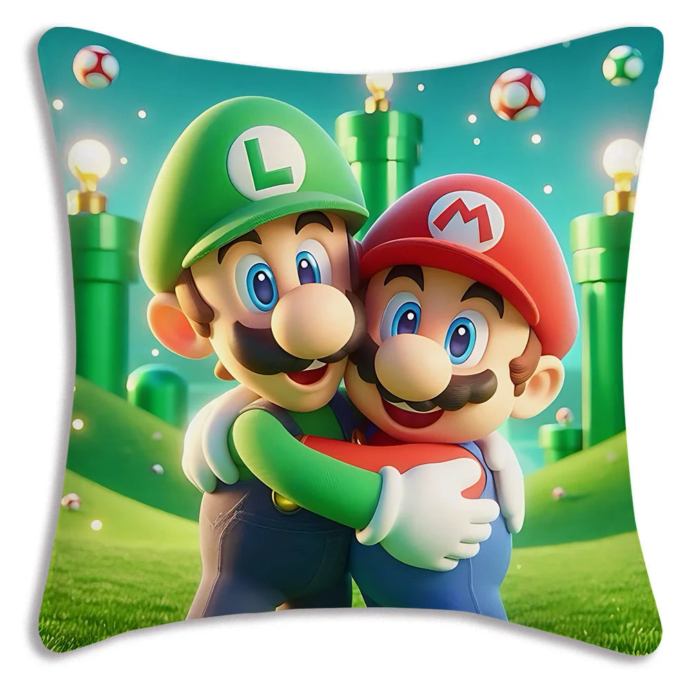 Mario's Plush Cute Cushion Cover, Decorative Home Double-sided Printing