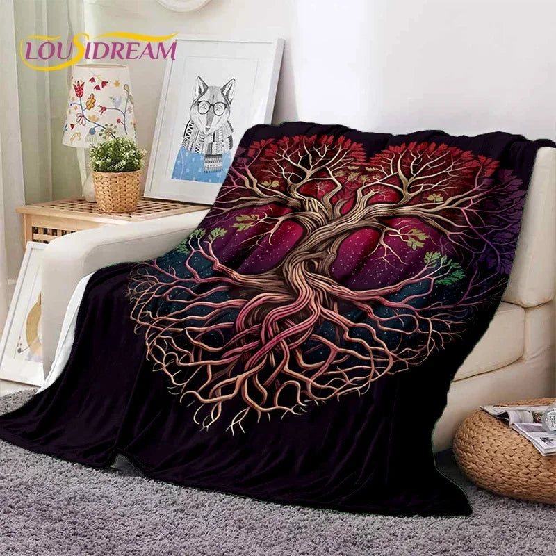 Tree of Life Nature Soft Flannel Blanket for Bed Bedroom Sofa Picnic,Throw Blanket for Outdoor