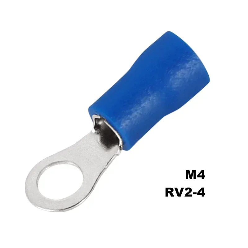 10/50/100Pcs Insulated Ring Terminal Crimp Connector Ring Cable Wire Connectors Cord Pin End Butt Terminals RV1.25 RV2 RV5.5