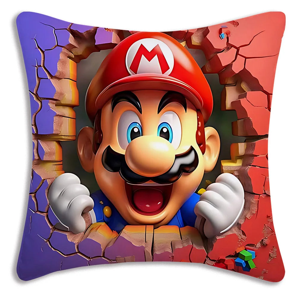 Mario's Plush Cute Cushion Cover, Decorative Home Double-sided Printing