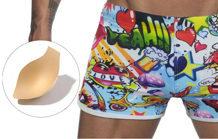 Men's Swimsuits Cartoon Swimming Trunks