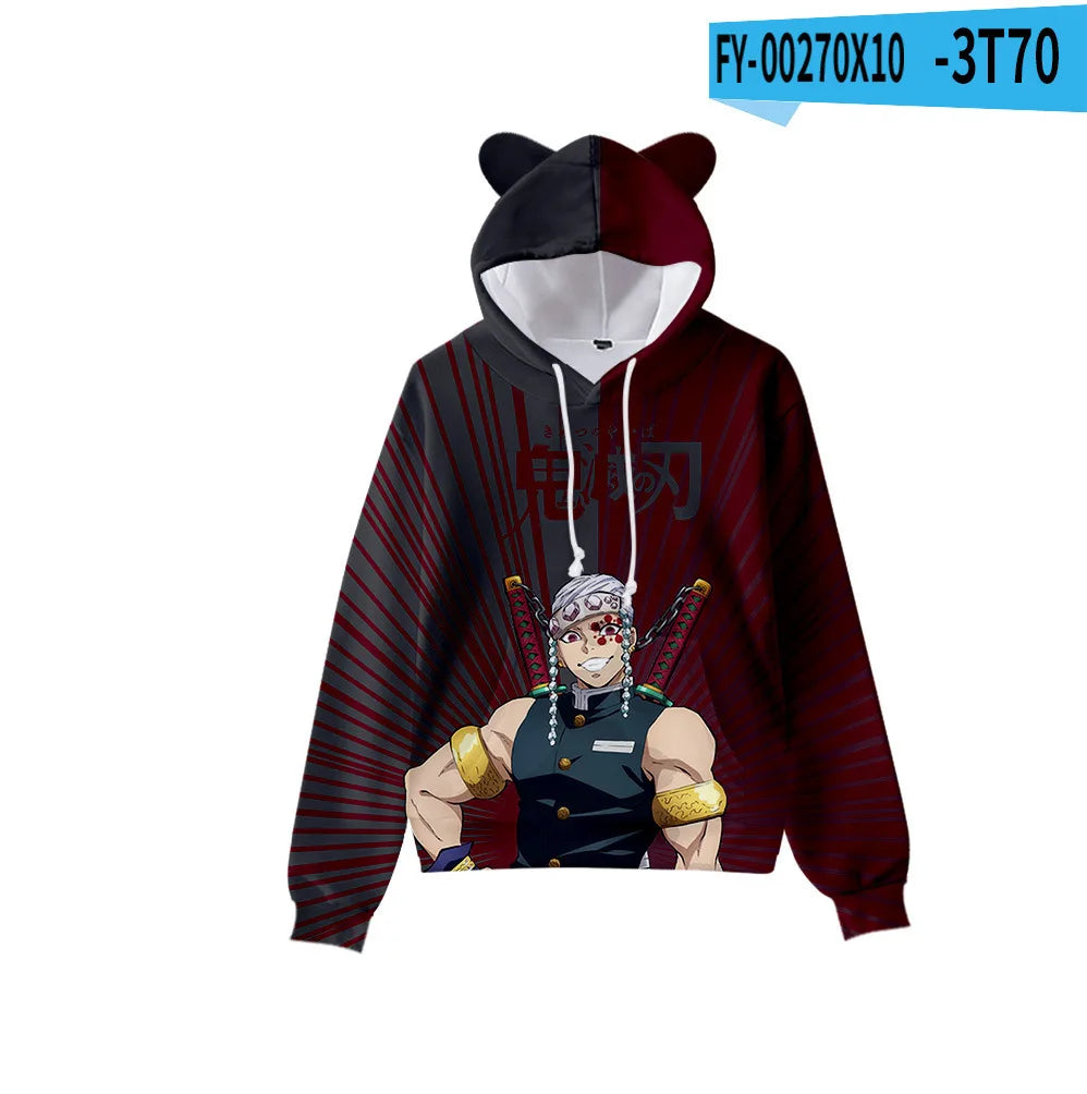 Demon Slayer Hoodie Unisex Anime Cat Ear