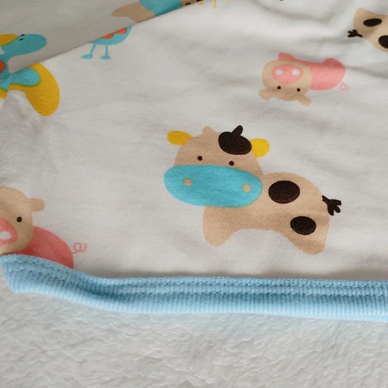 Plus Size ABDL Baby Cartoon Pattern T shirt With Snaps At One Shoulder