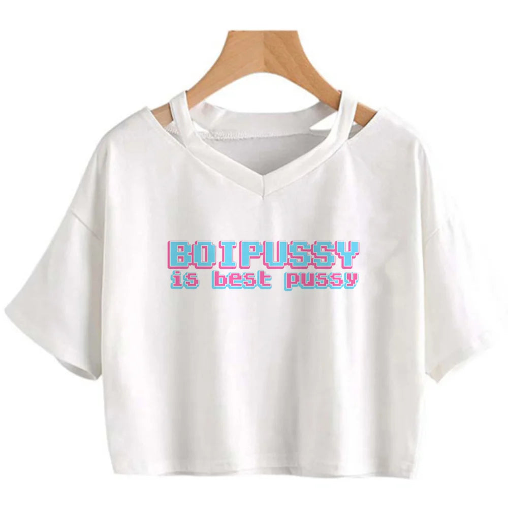 Femboy 90s vintage aesthetic crop top streetwear  2000s aesthetic tshirt